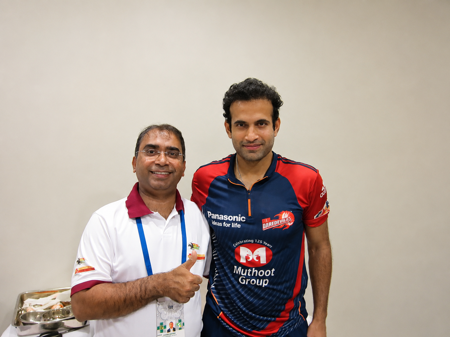 Dr Anand Jadhav with Virender Sehwag during IPL 2012
