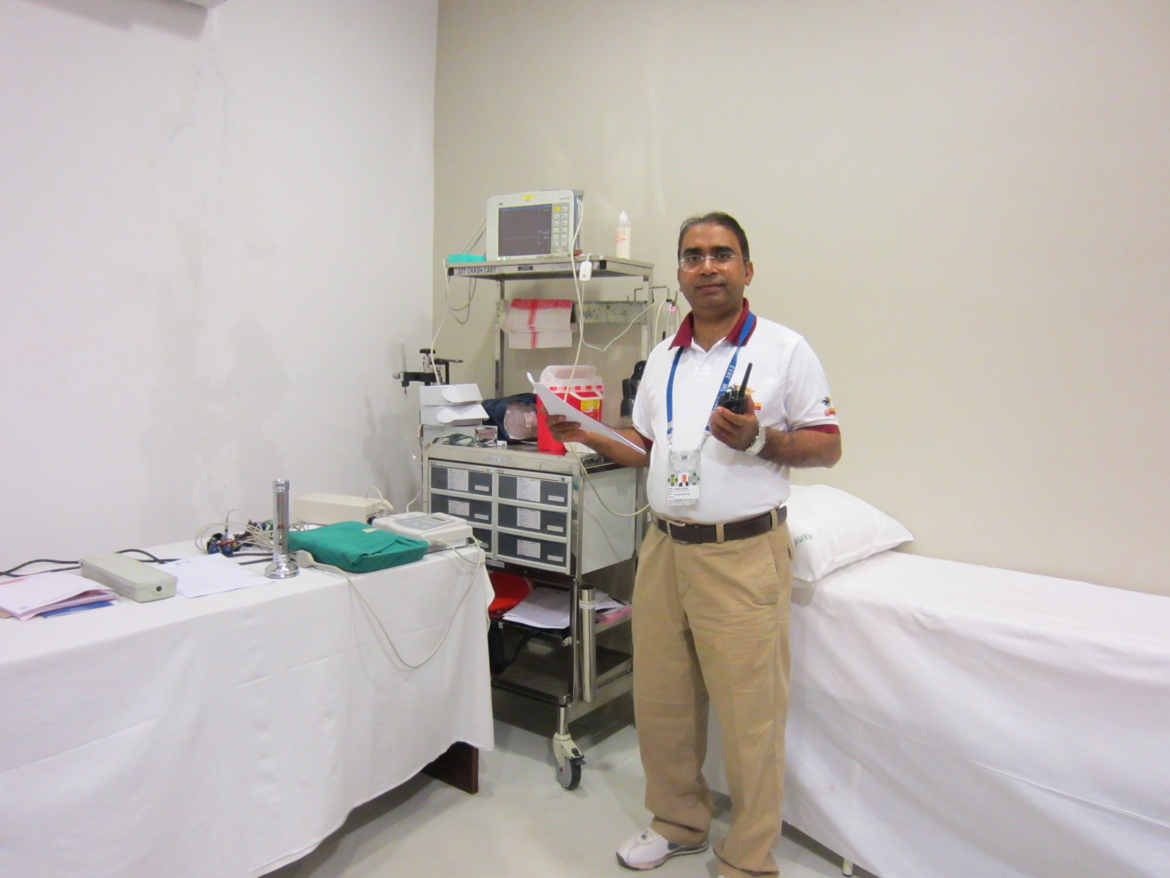 Dr Anand Jadhav with Virender Sehwag during IPL 2012